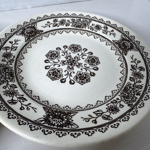 6 Vintage Royal China USA Hampshire Brown 6.5”Bread/Dessert Plates Excellent - Picture 8 of 10